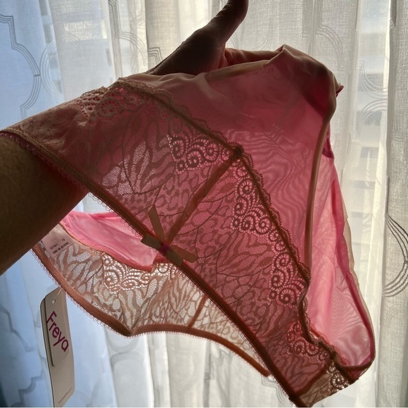 New FREYA Icon AA1665MIK Pink Bow Lacey Full Cover XL Panties Underwear Sheer - Picture 11 of 12